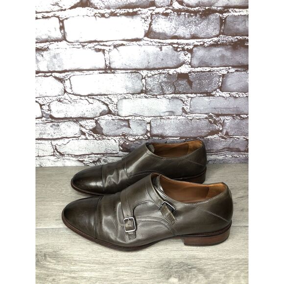 Johnston & Murphy Brown Leather Double Monk Strap Cap Toe Oxfords Shoes 10.5M US main image 12